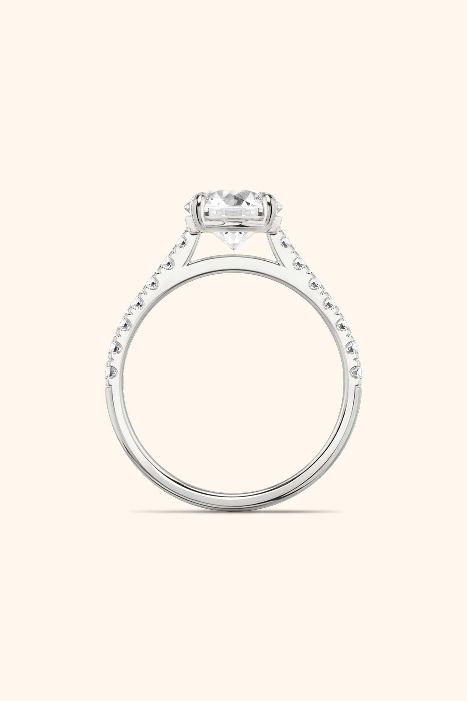 Gopuram Dome with a Round Solitaire Pavé Ring