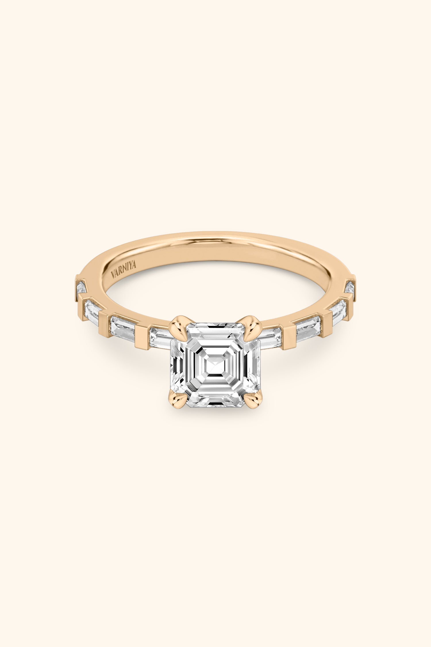 French Bar Embellished with an Asscher Solitaire