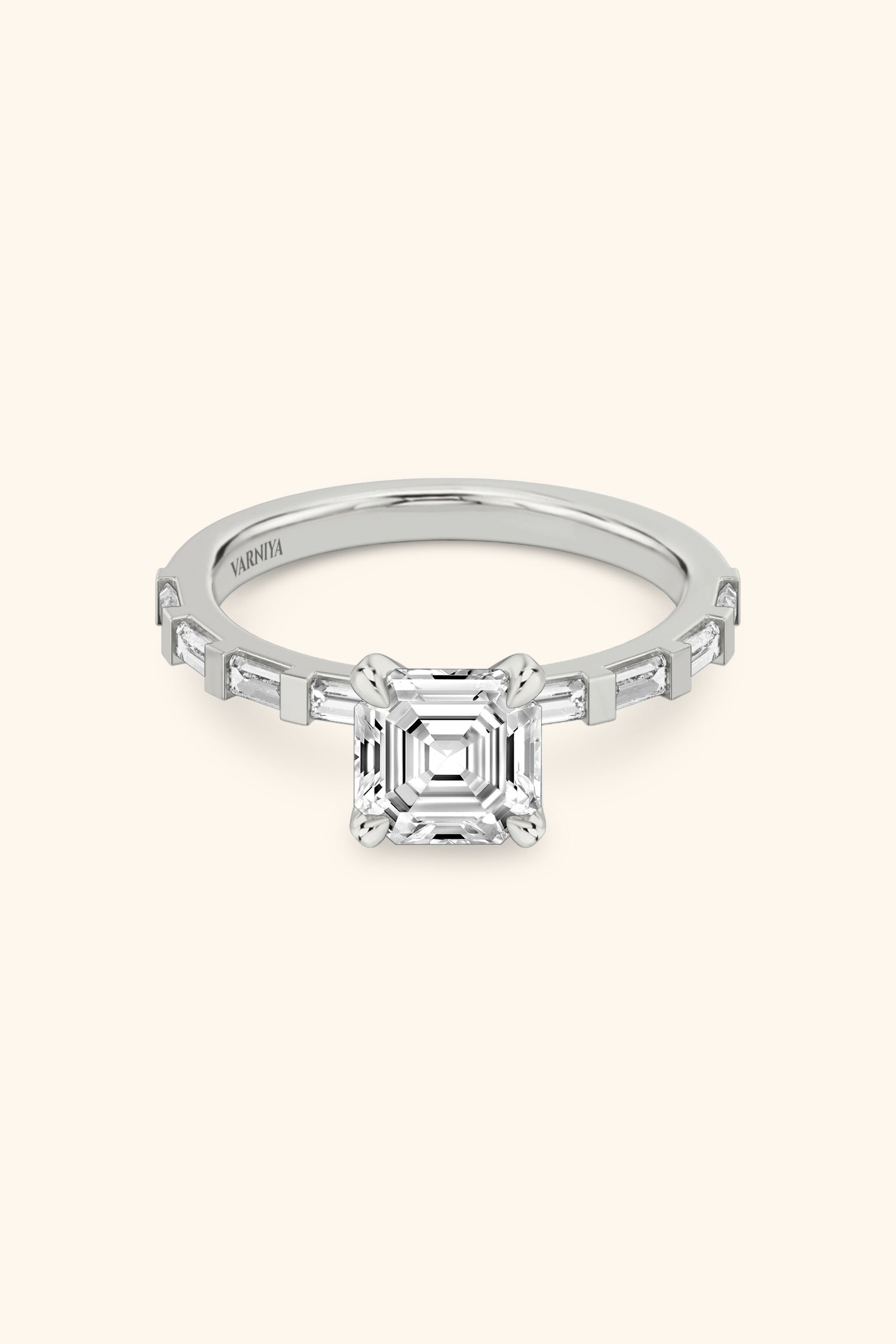 French Bar Embellished with an Asscher Solitaire