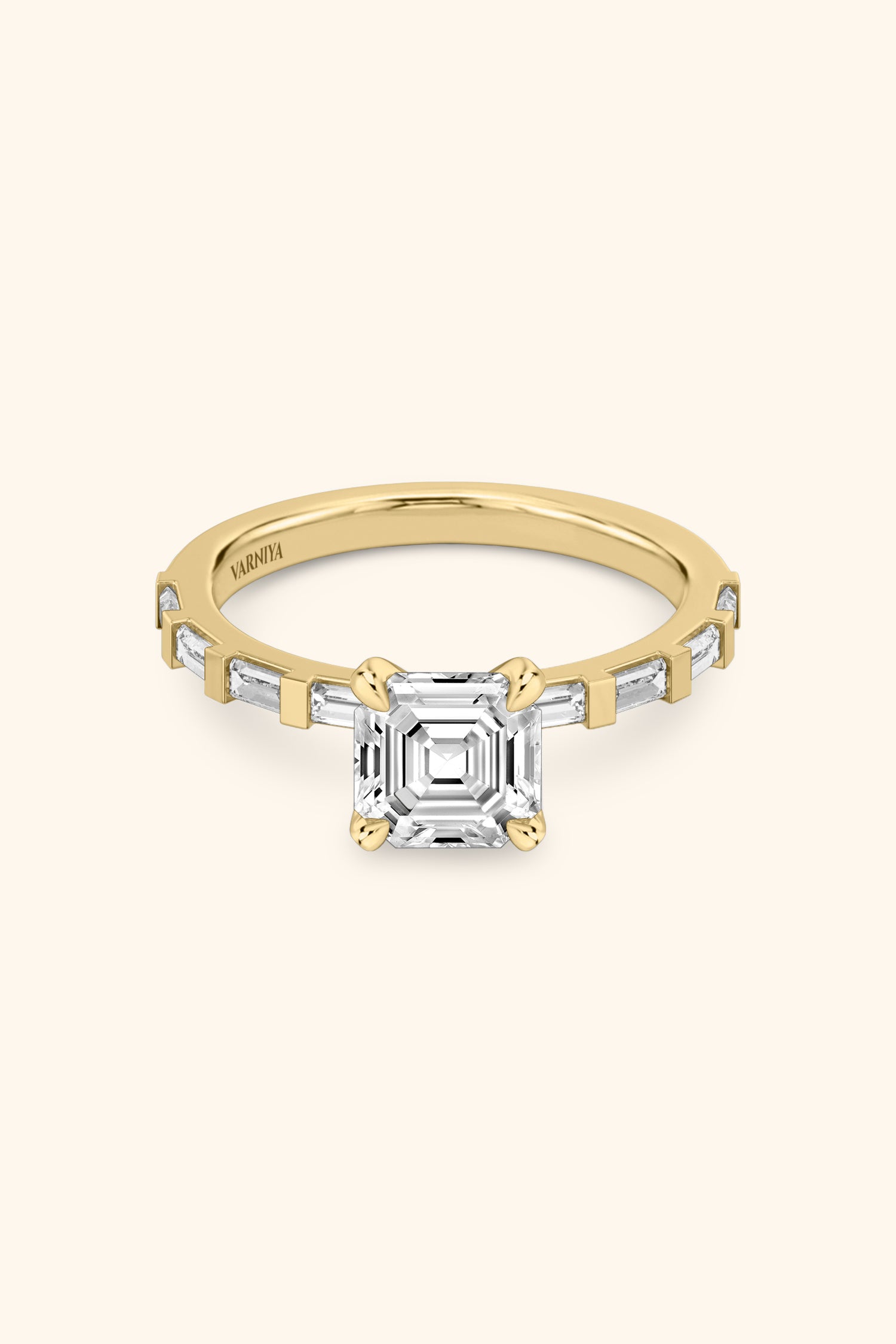 French Bar Embellished with an Asscher Solitaire