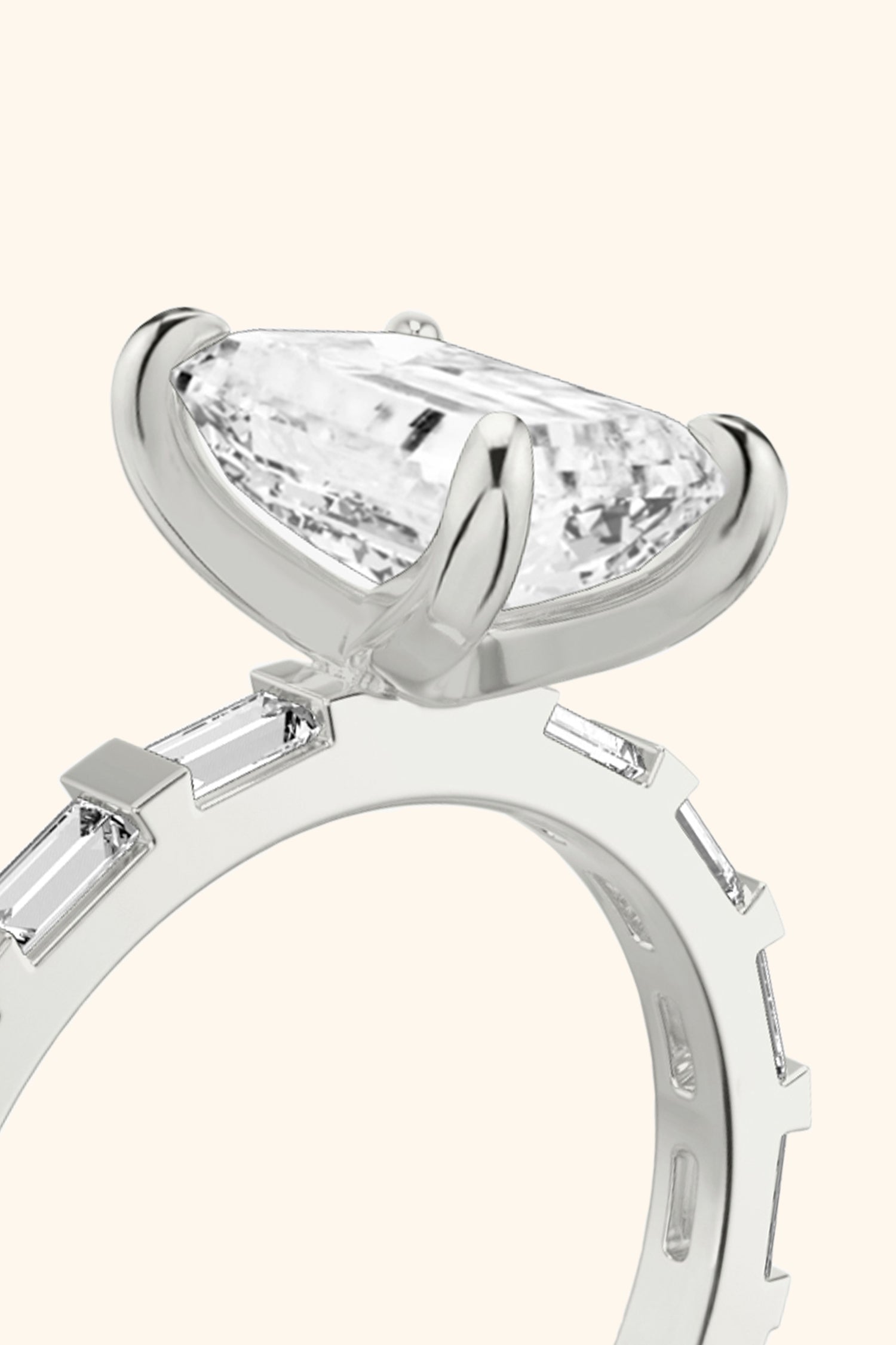 French Bar Embellished with an Emerald Solitaire