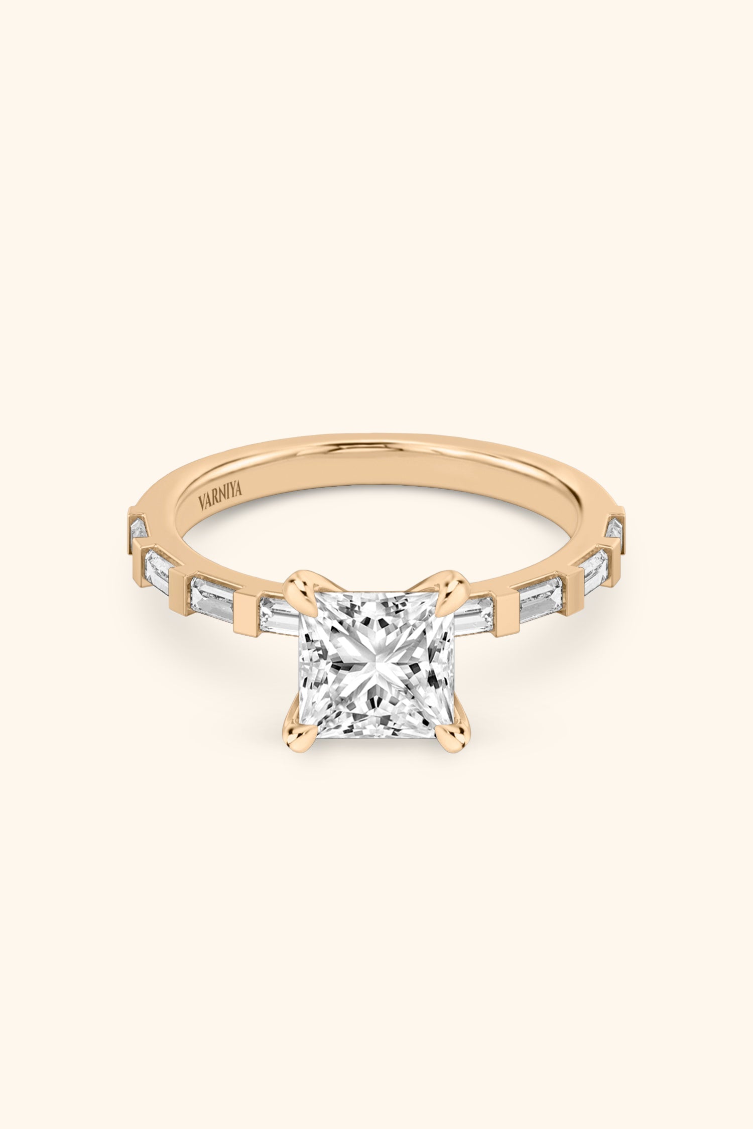 French Bar with Princess Solitaire Ring