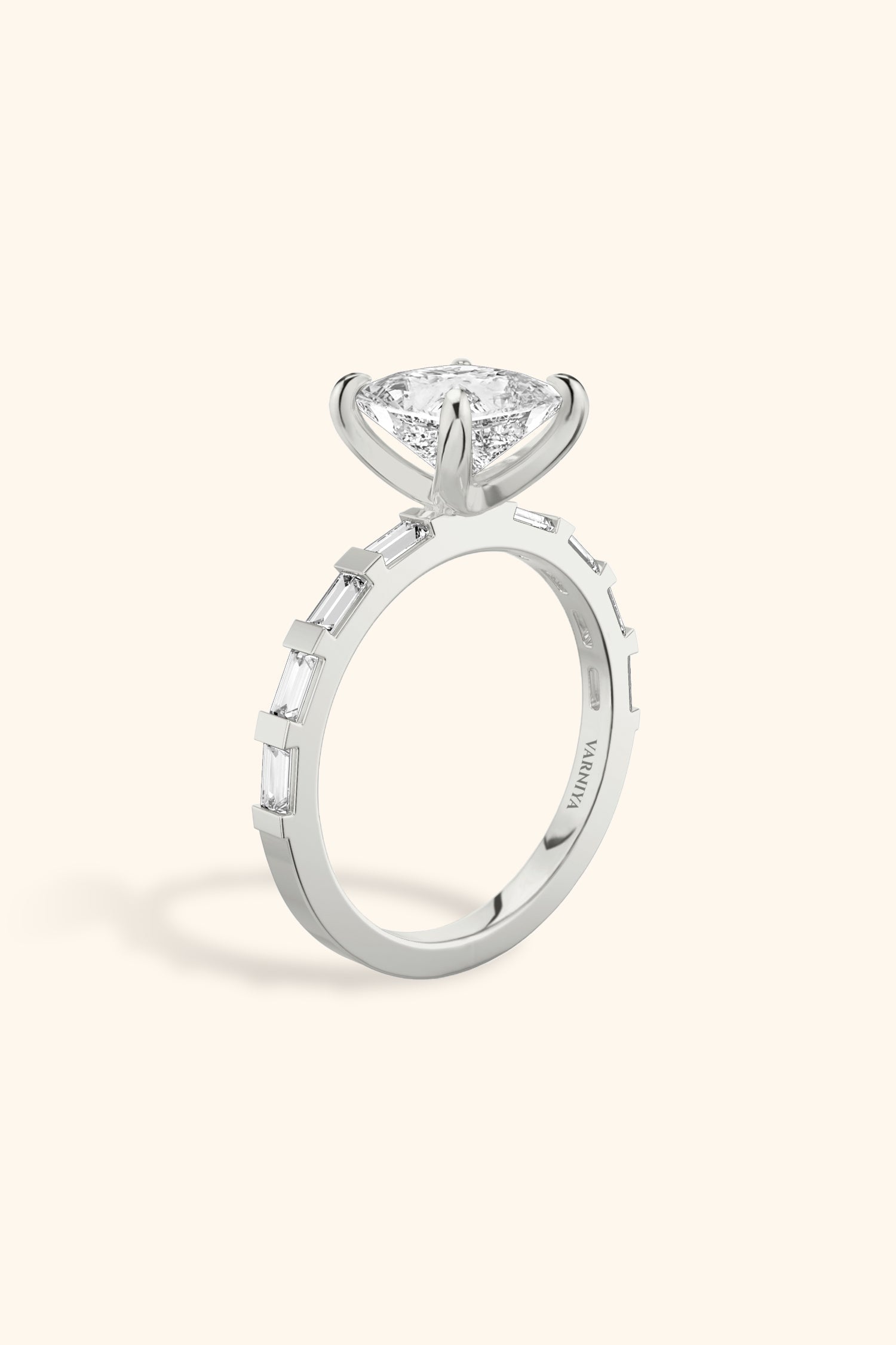 French Bar with Princess Solitaire Ring