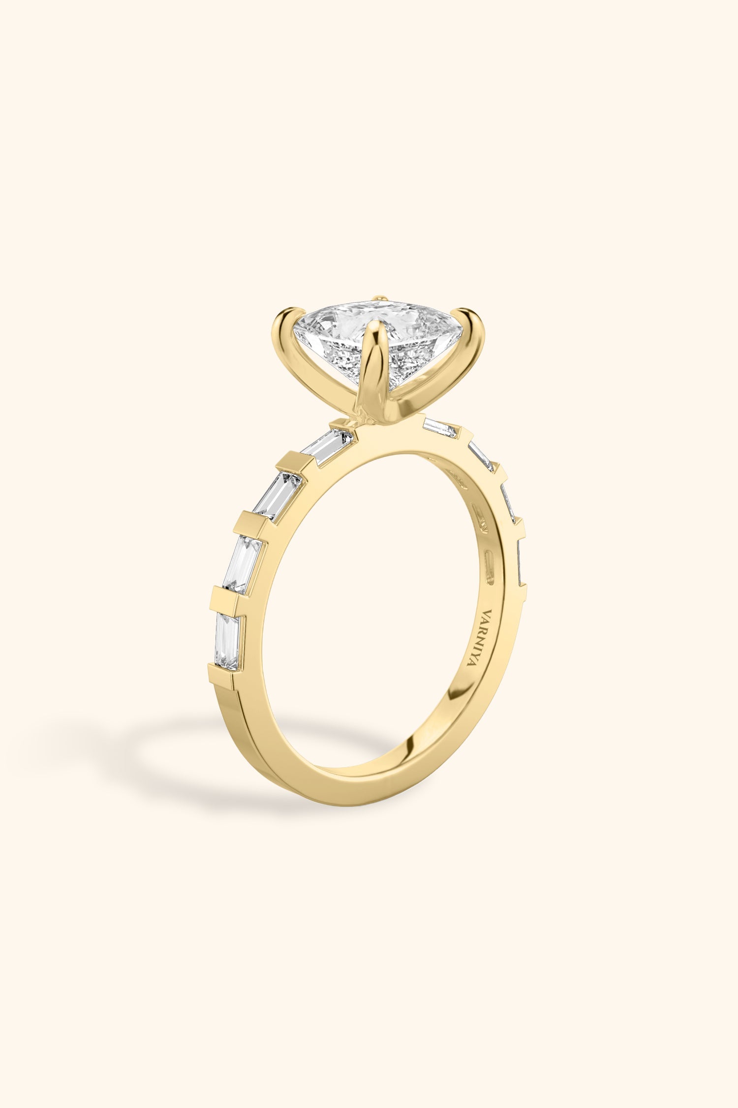 French Bar with Princess Solitaire Ring