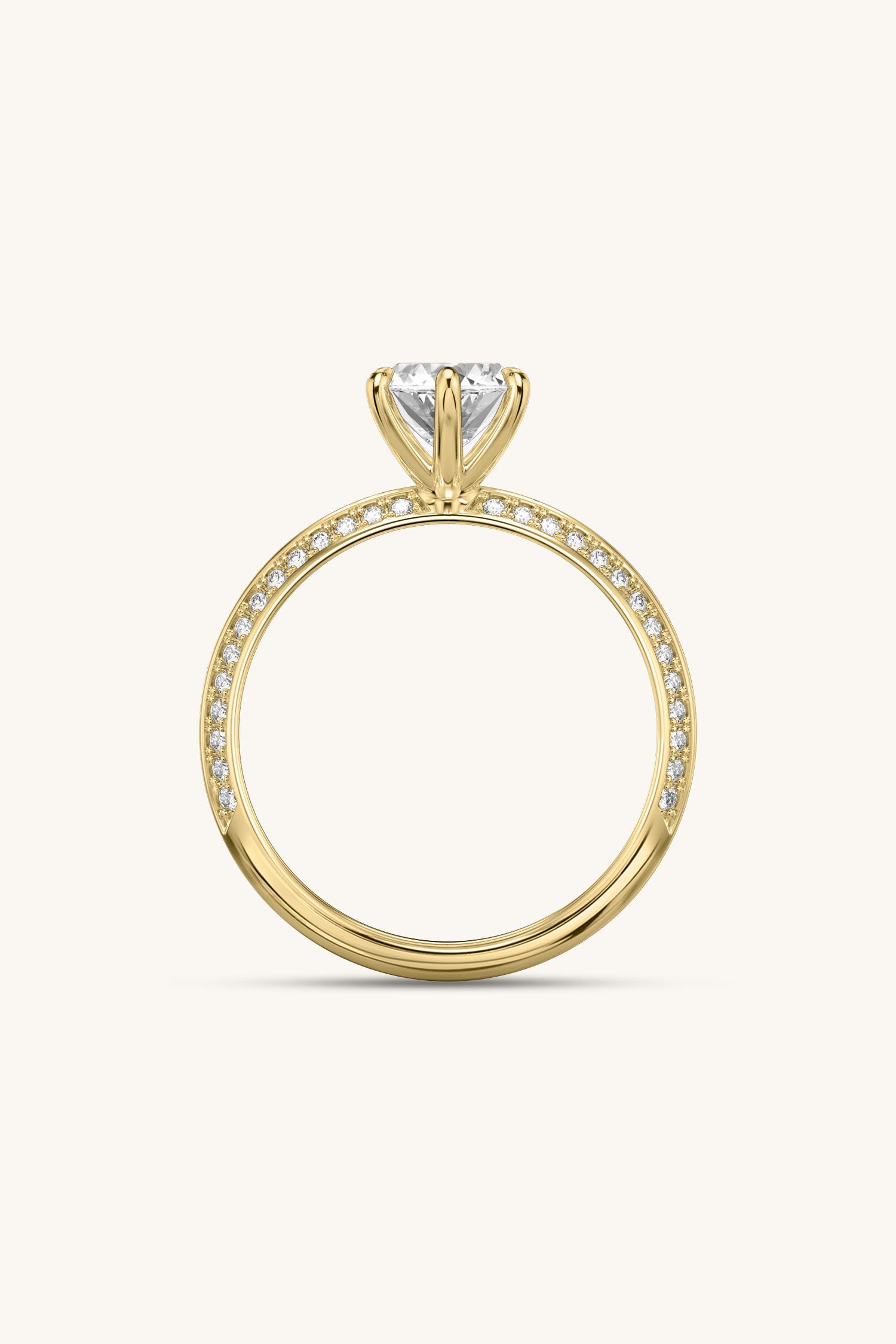 Amália Marquise Solitaire Pavé Ring
