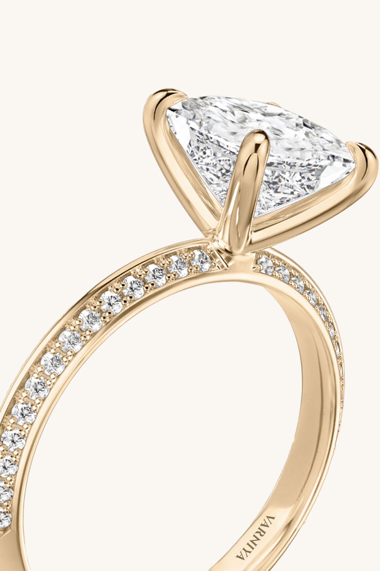 Amália Princess Solitaire Pavé Ring