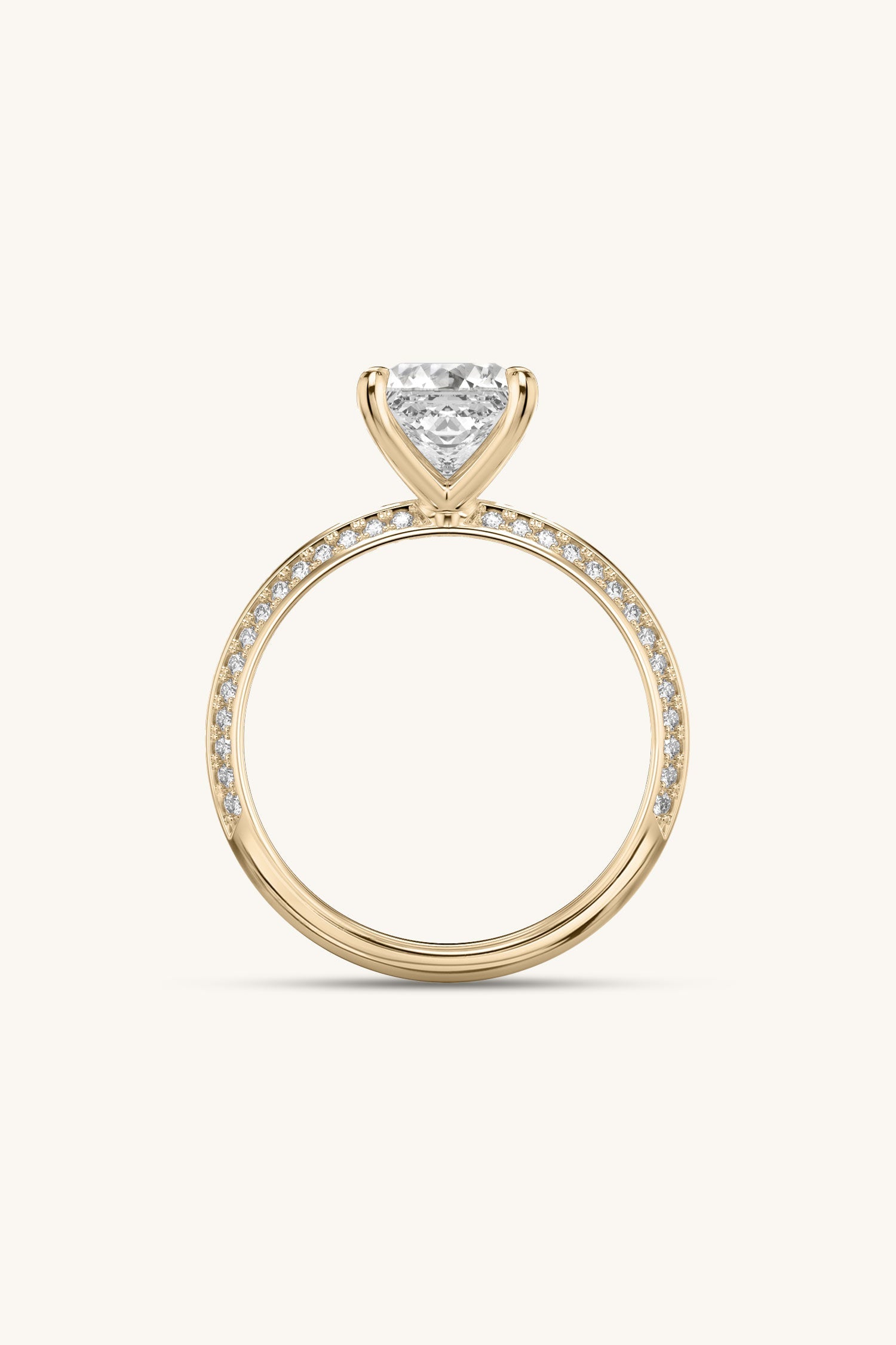 Amália Princess Solitaire Pavé Ring