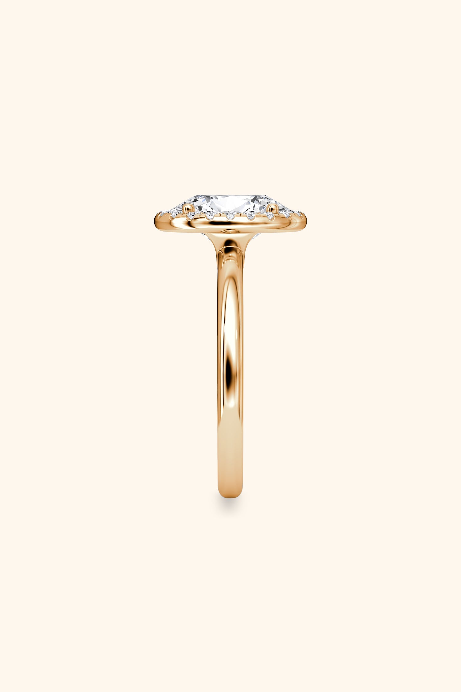 Angelica Classic Halo Oval Solitaire Ring