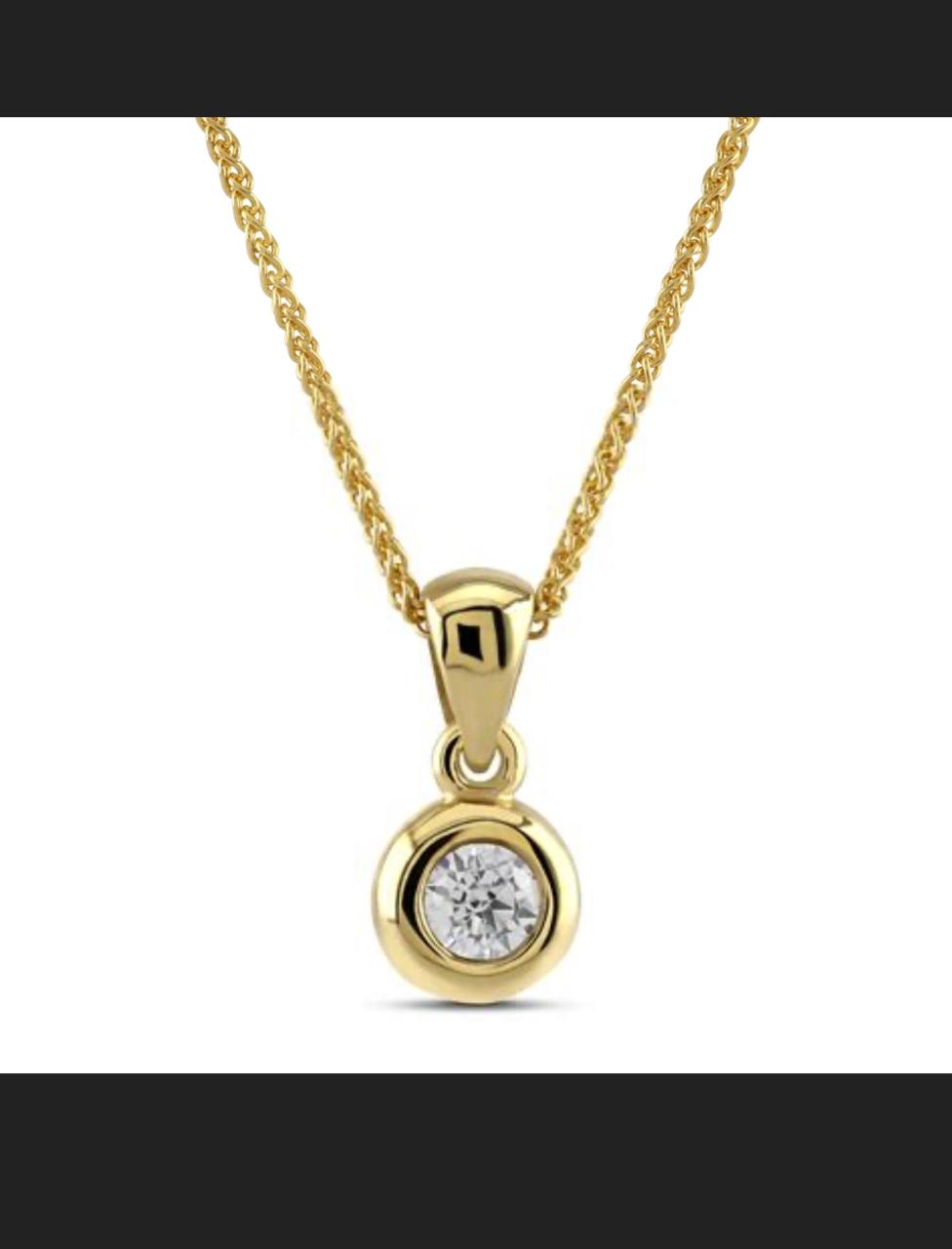 One Ct Bezel Stud and Pendant Set