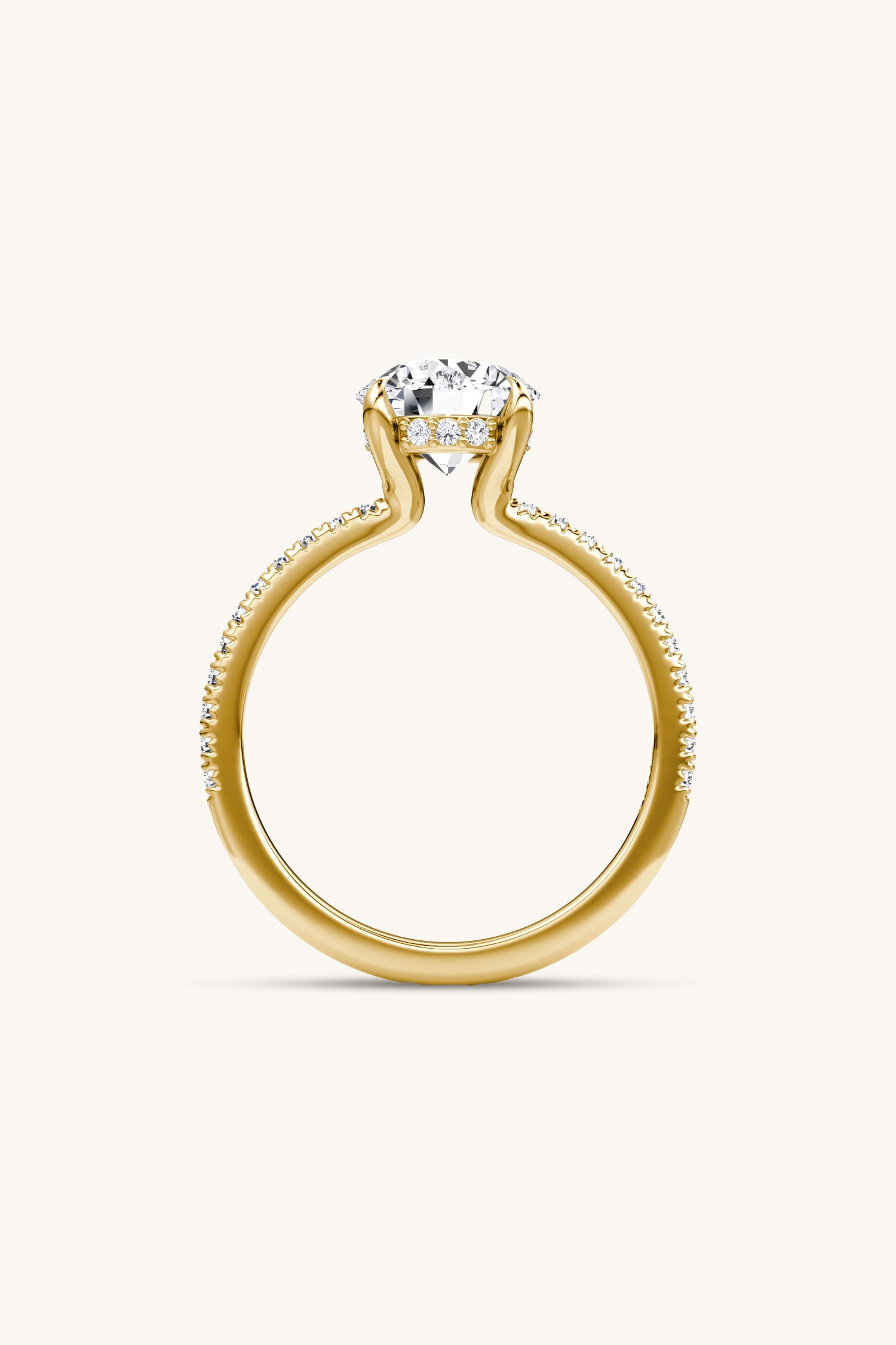 Bella Luna Halo Round Brilliant Solitaire Pave Ring
