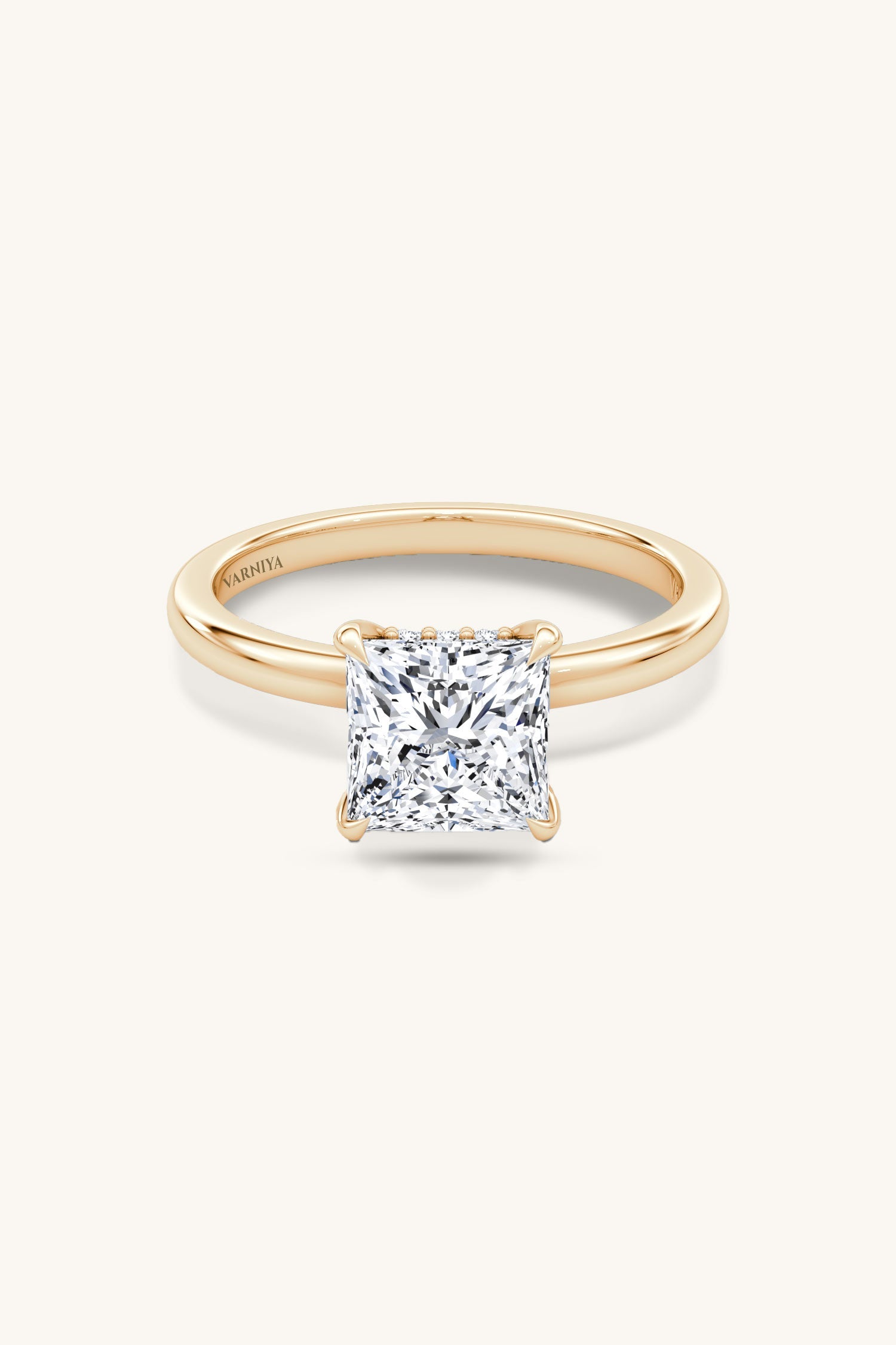Bella Luna Halo Princess Solitaire Ring