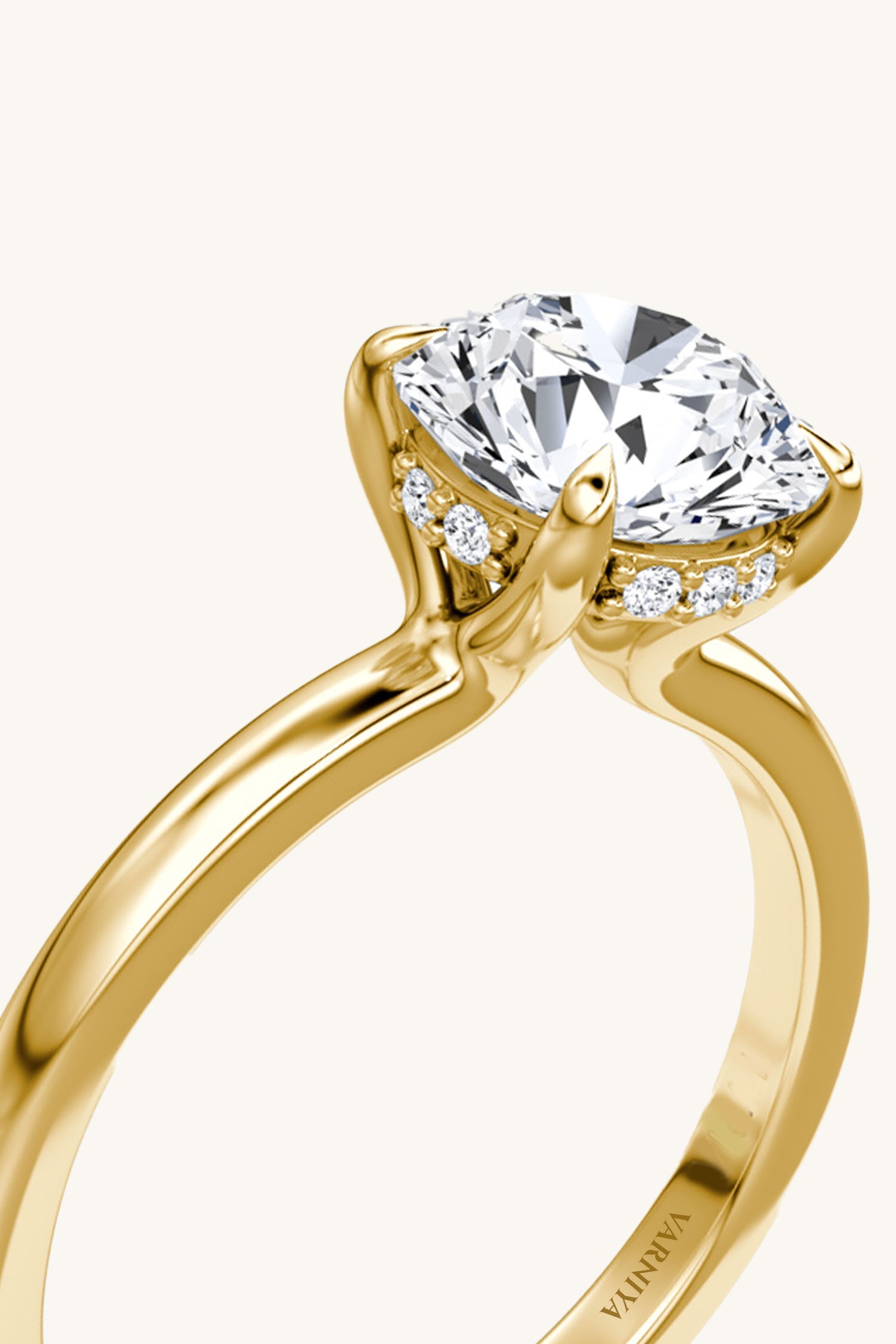 Bella Luna Halo with 2 Carat Round Brilliant Solitaire Ring