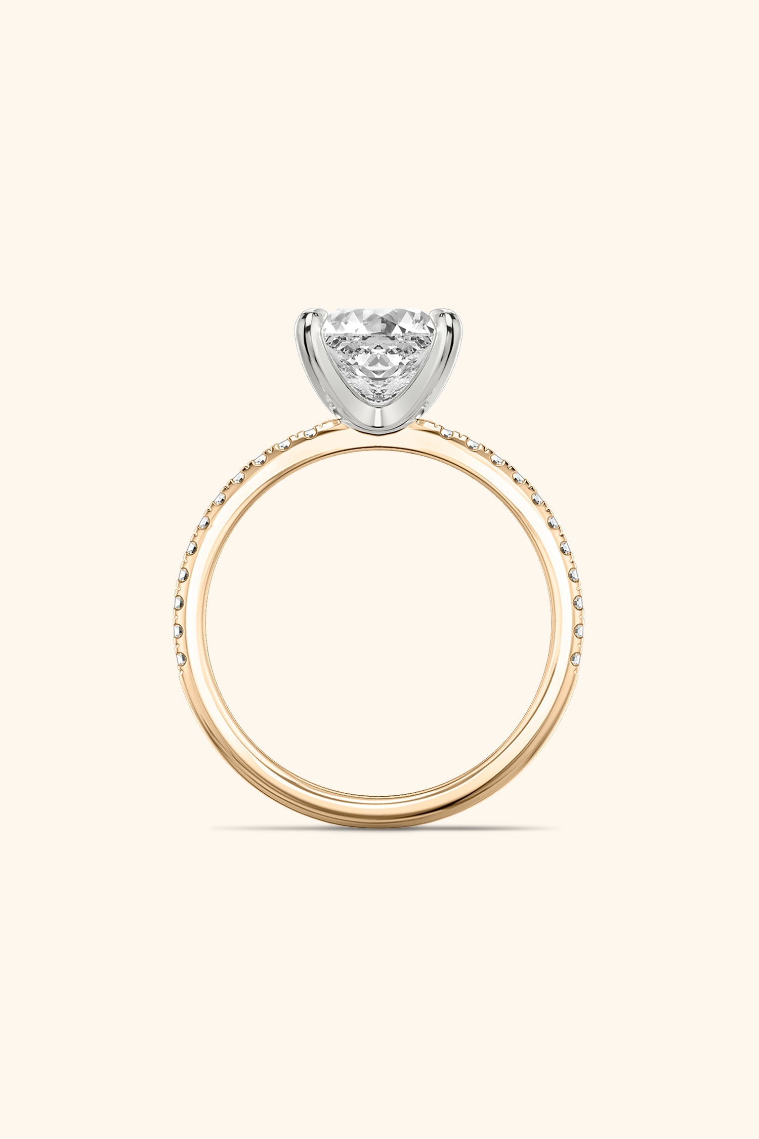 Dual Tone Glance Pavé Ring with Princess Solitaire
