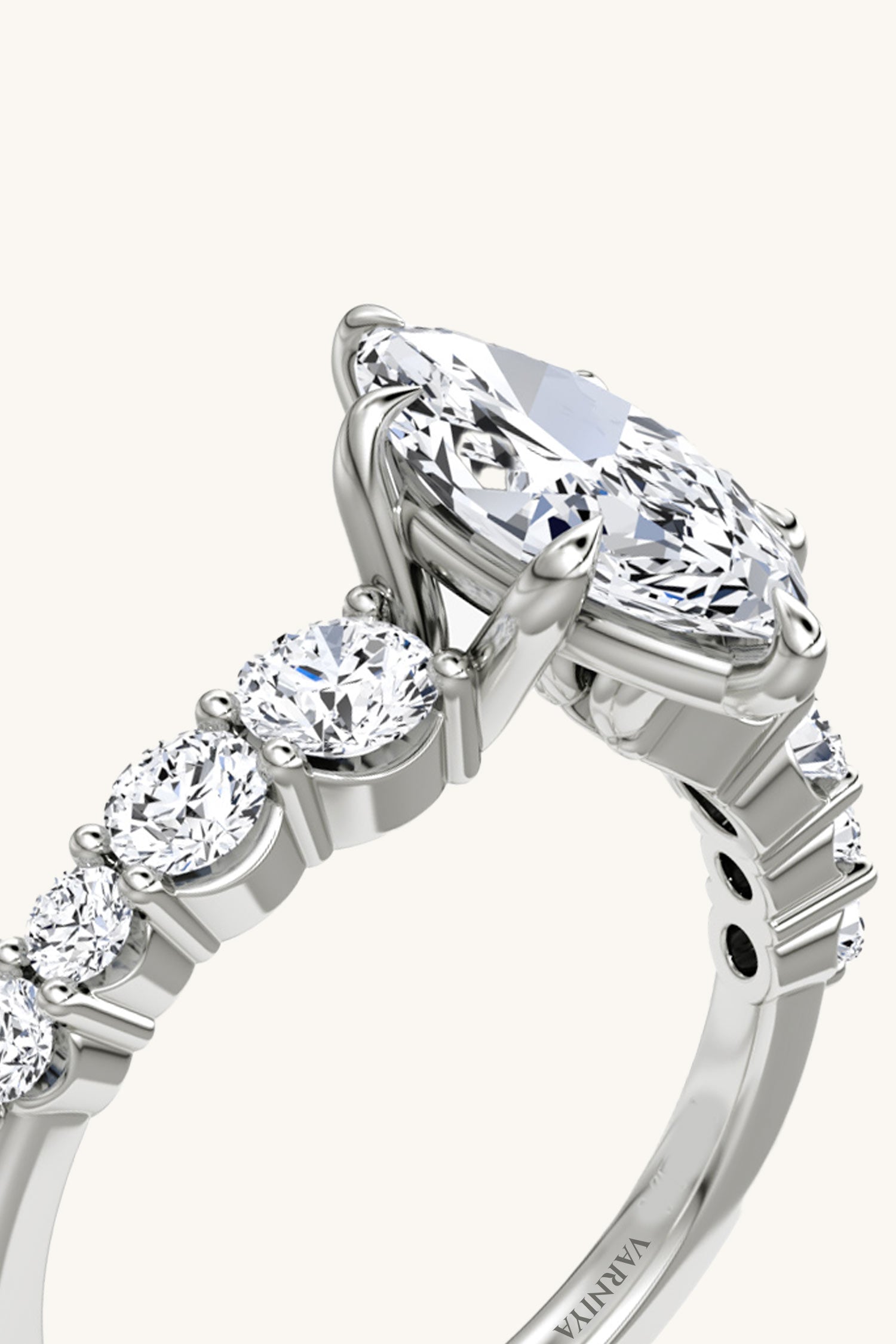 Cielo Marquise Solitaire Pavé Ring