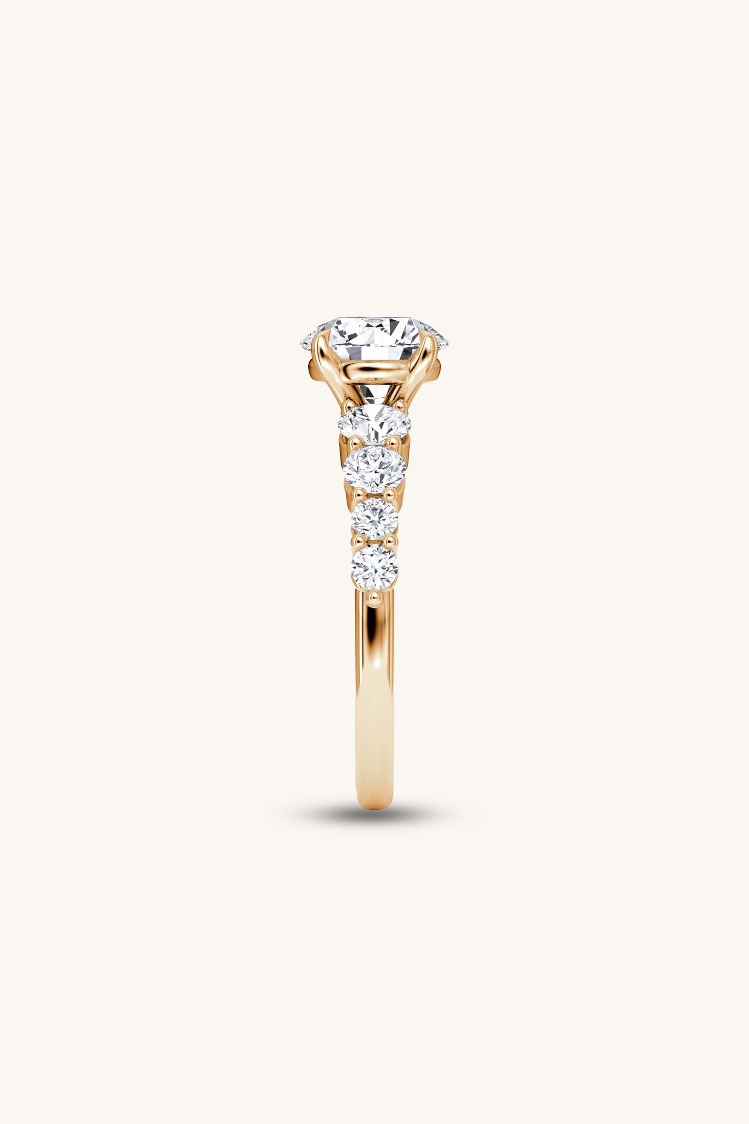 Cielo Round Brilliant Solitaire Pavé Ring