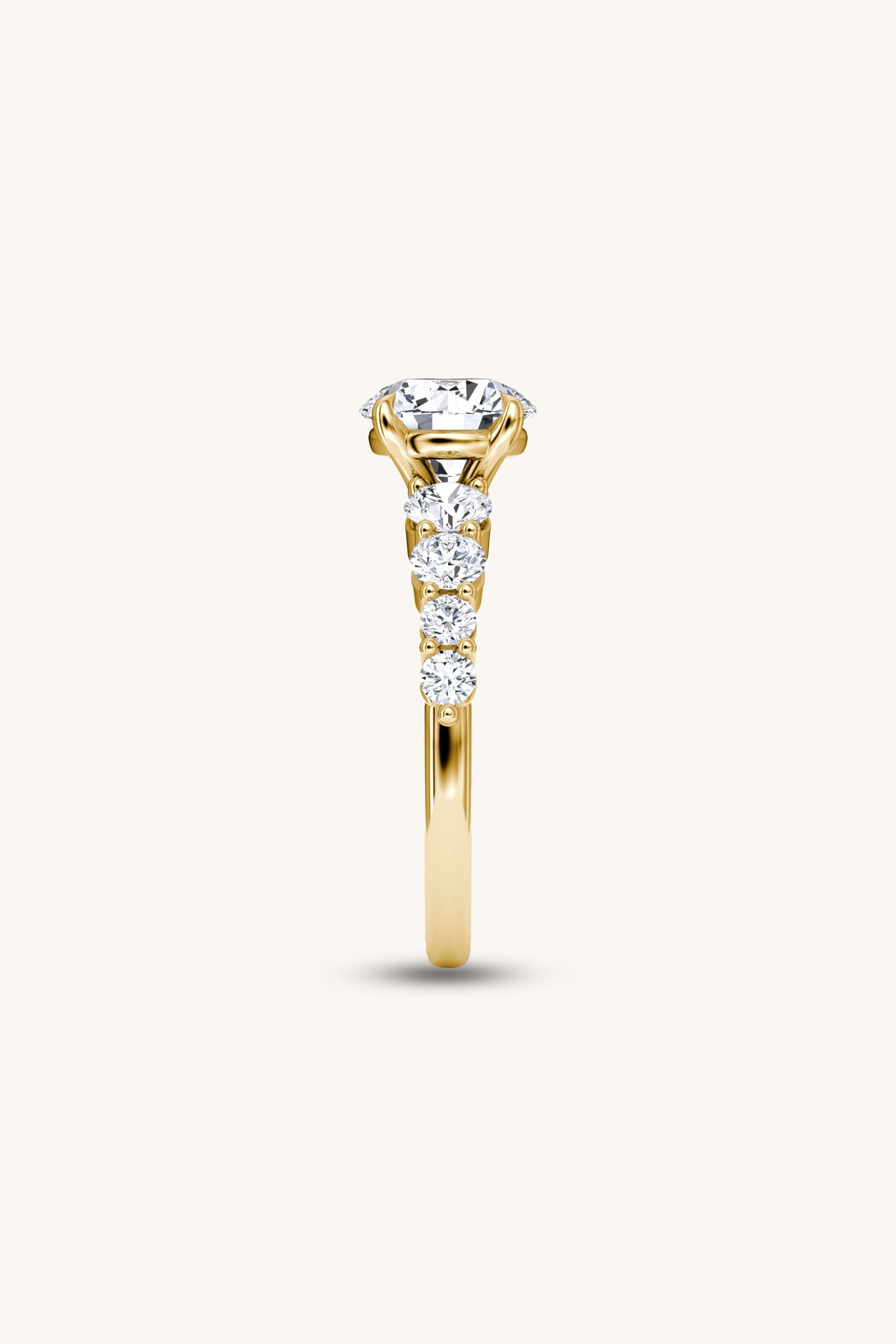 Cielo Round Brilliant Solitaire Pavé Ring