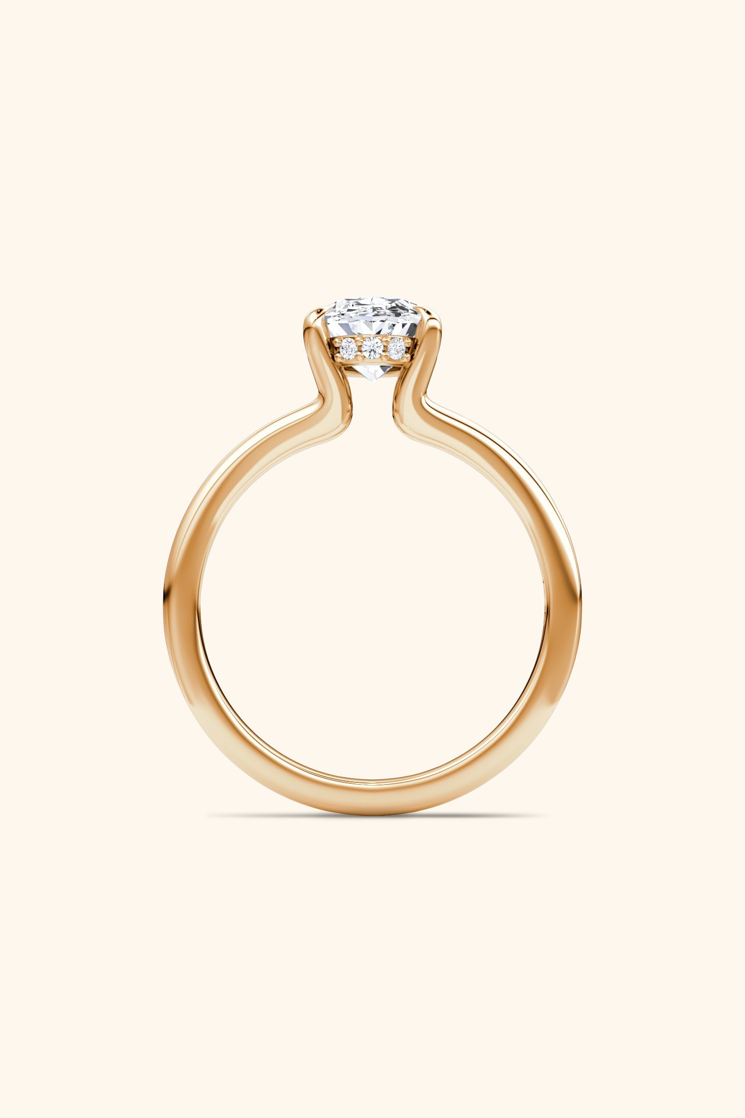 Dulce Halo Oval Solitaire Ring