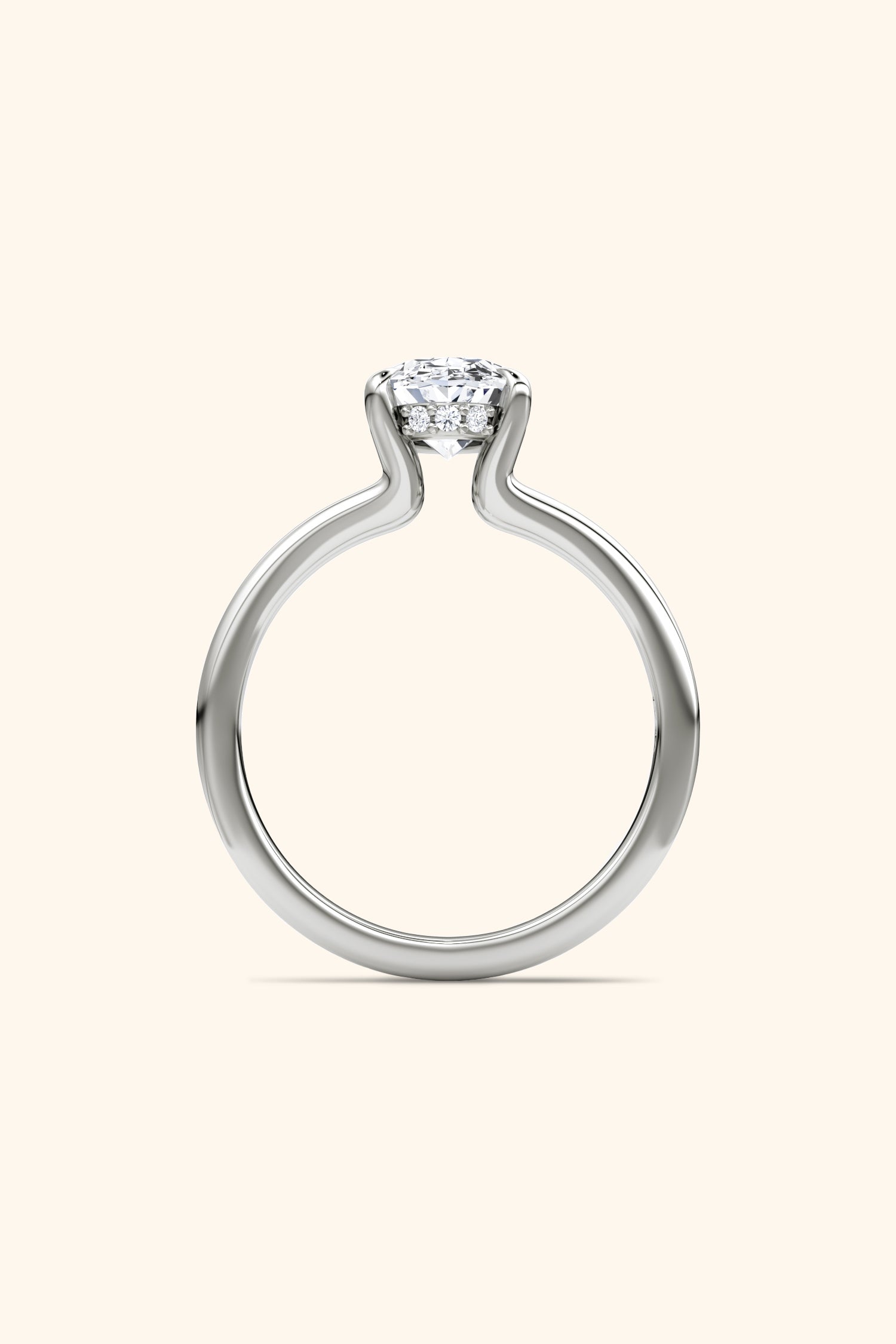 Dulce Halo Oval Solitaire Ring