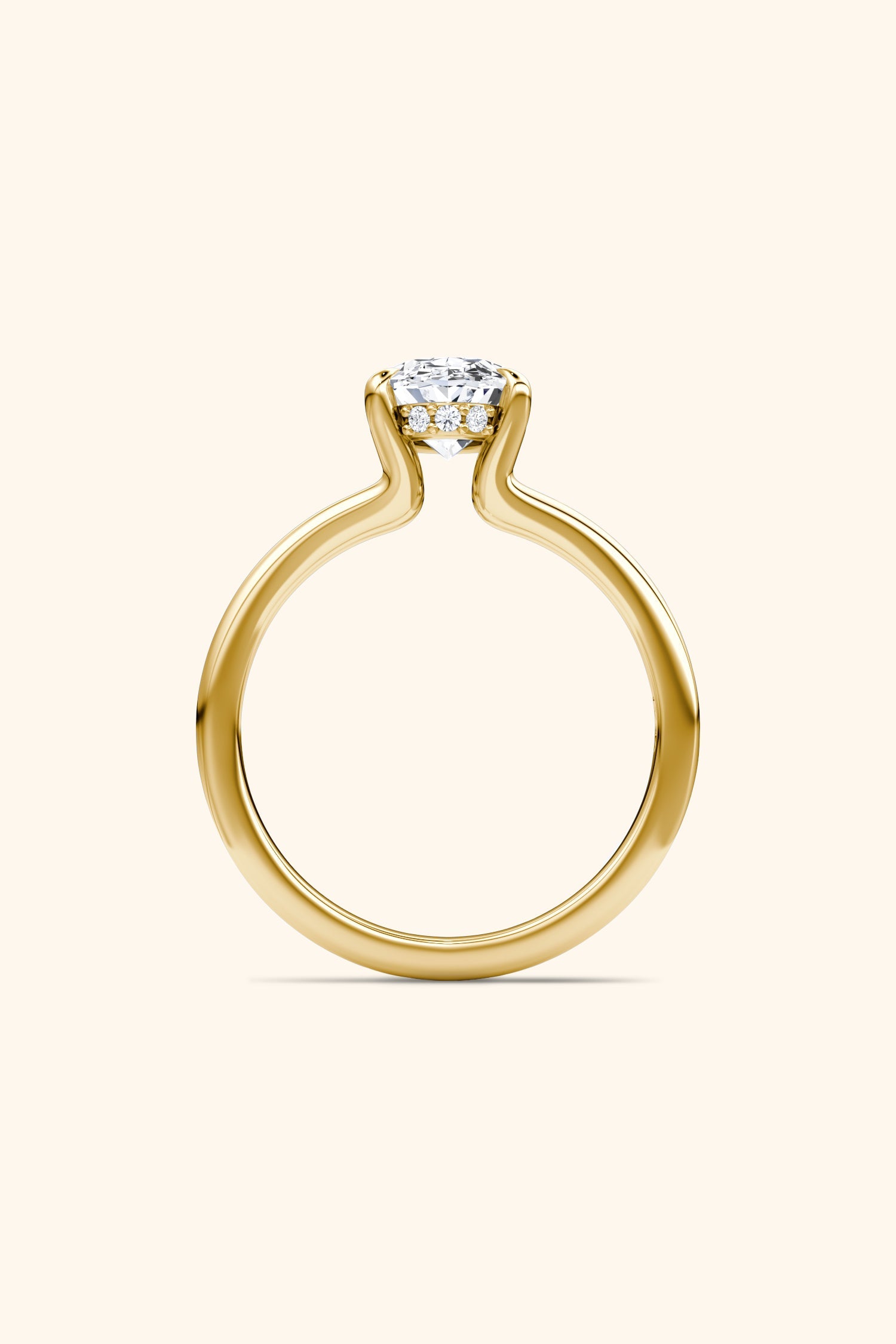 Dulce Halo Oval Solitaire Ring