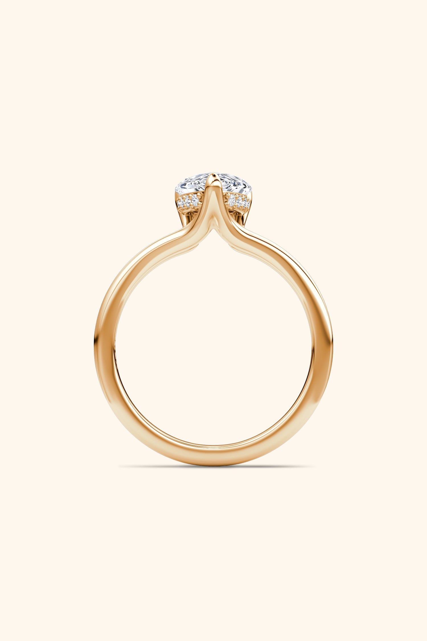 Dulce Halo Pear Solitaire Ring