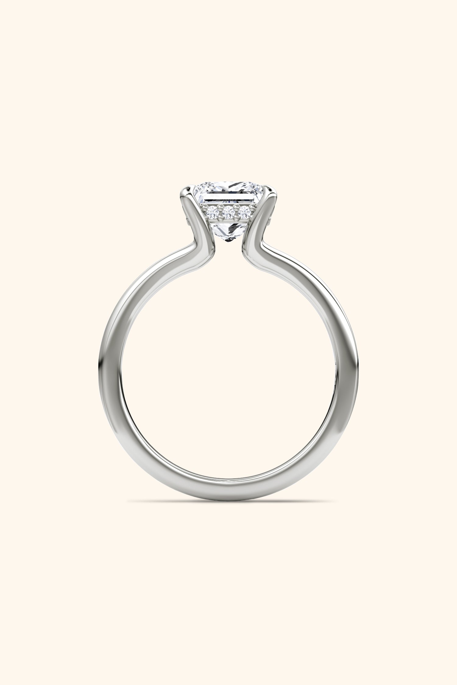 Dulce Halo Princess Solitaire Ring