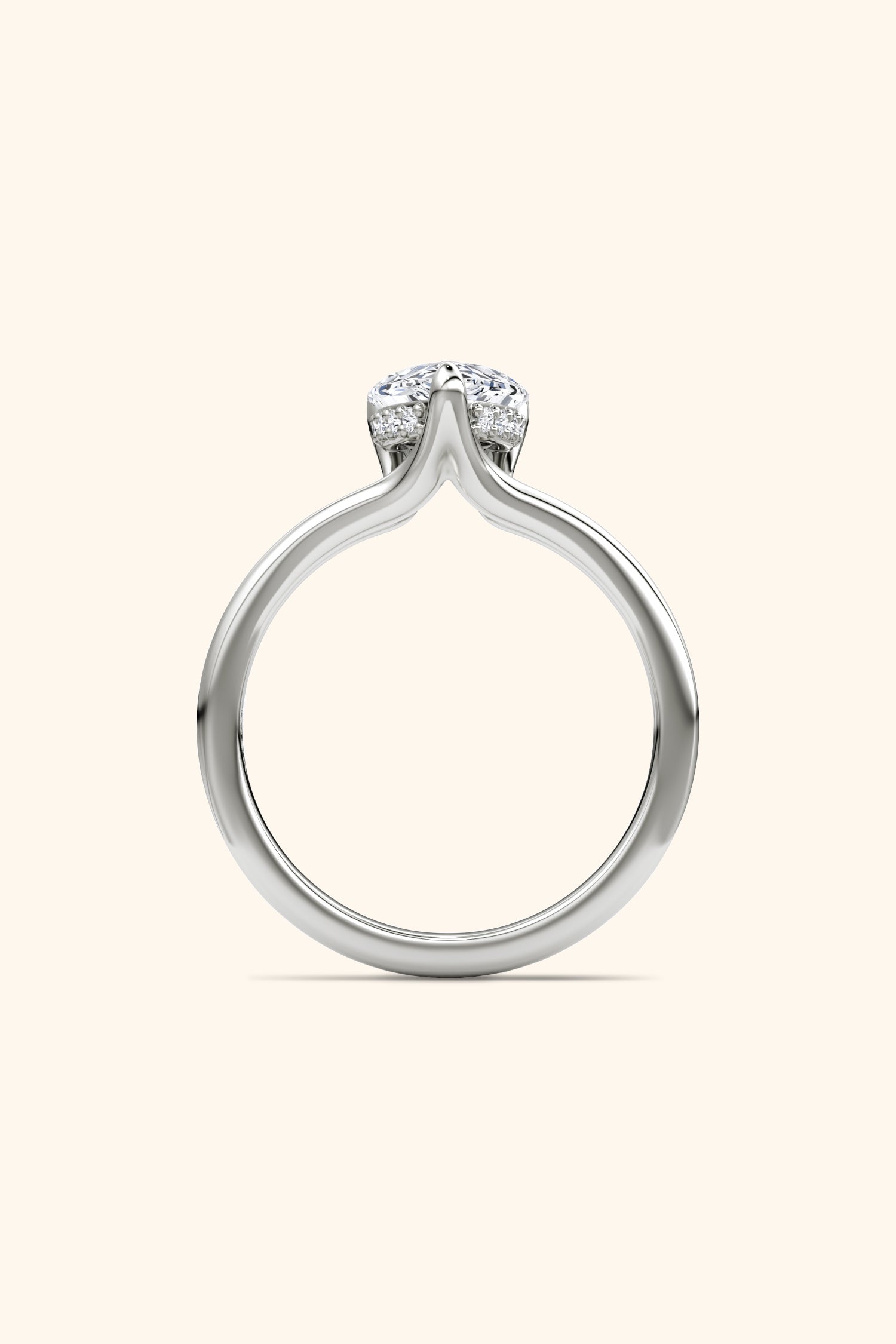 Dulce Halo Pear Solitaire Ring