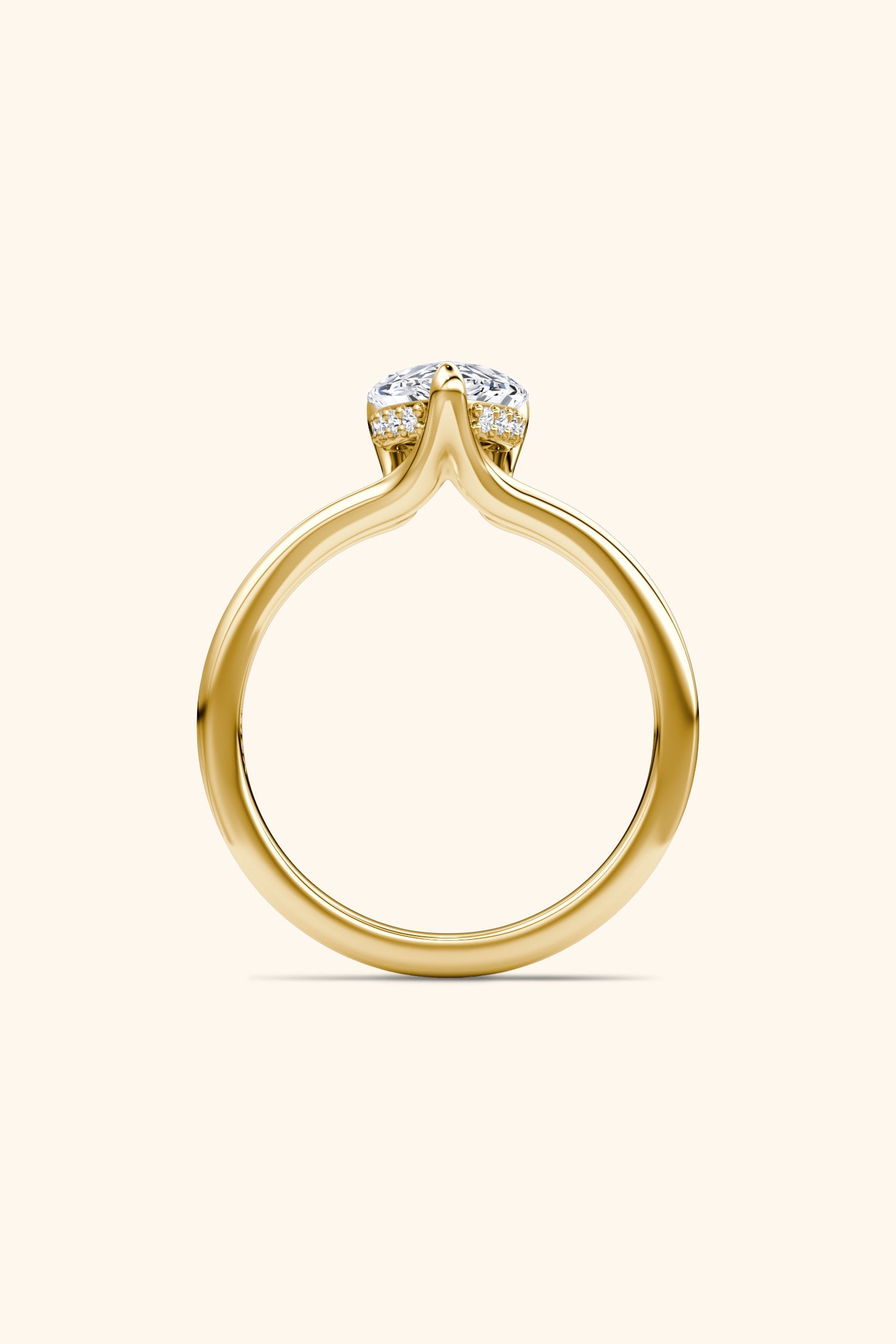 Dulce Halo Pear Solitaire Ring