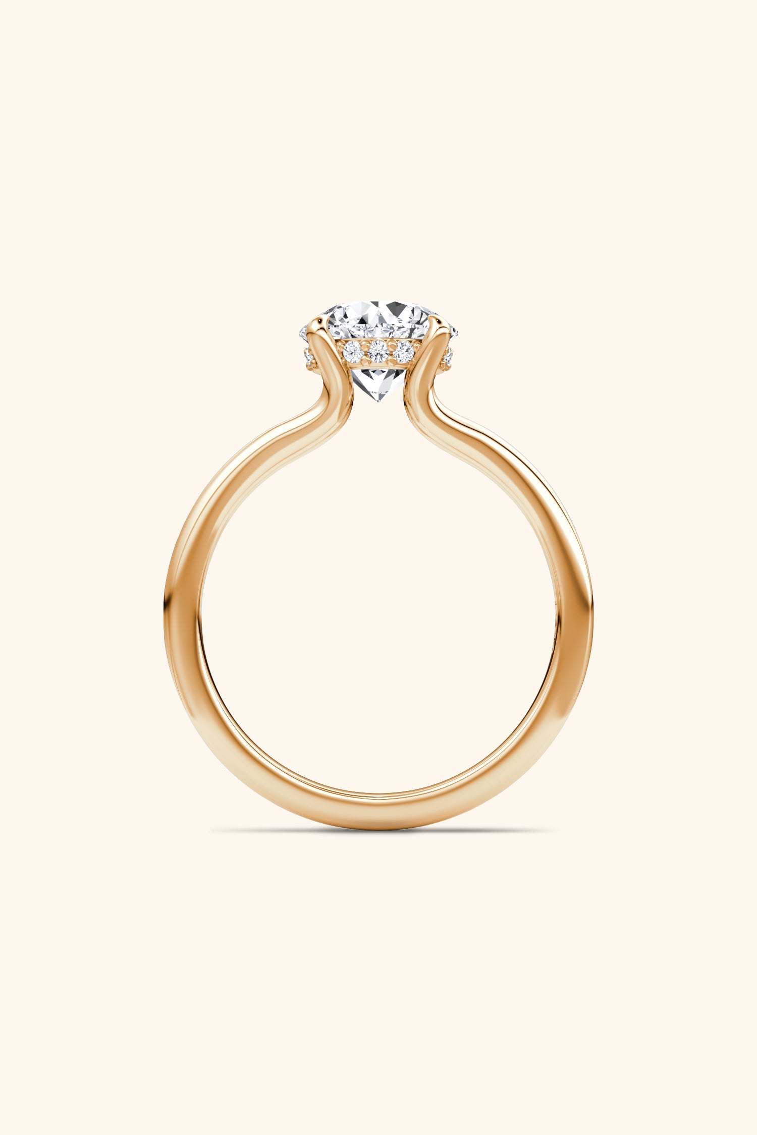 Dulce Halo Round Brilliant Solitaire Ring