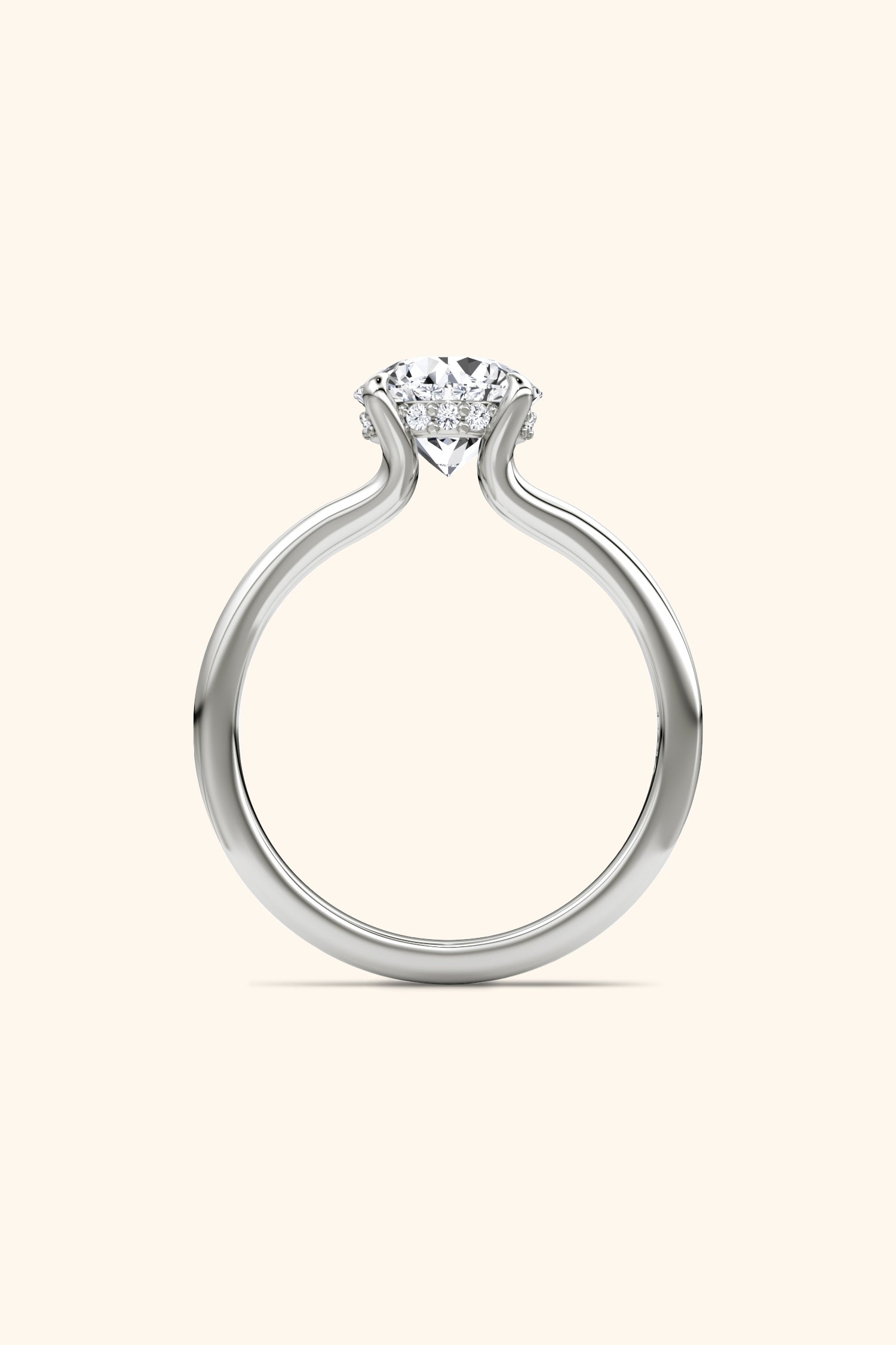 Dulce Halo Round Brilliant Solitaire Ring