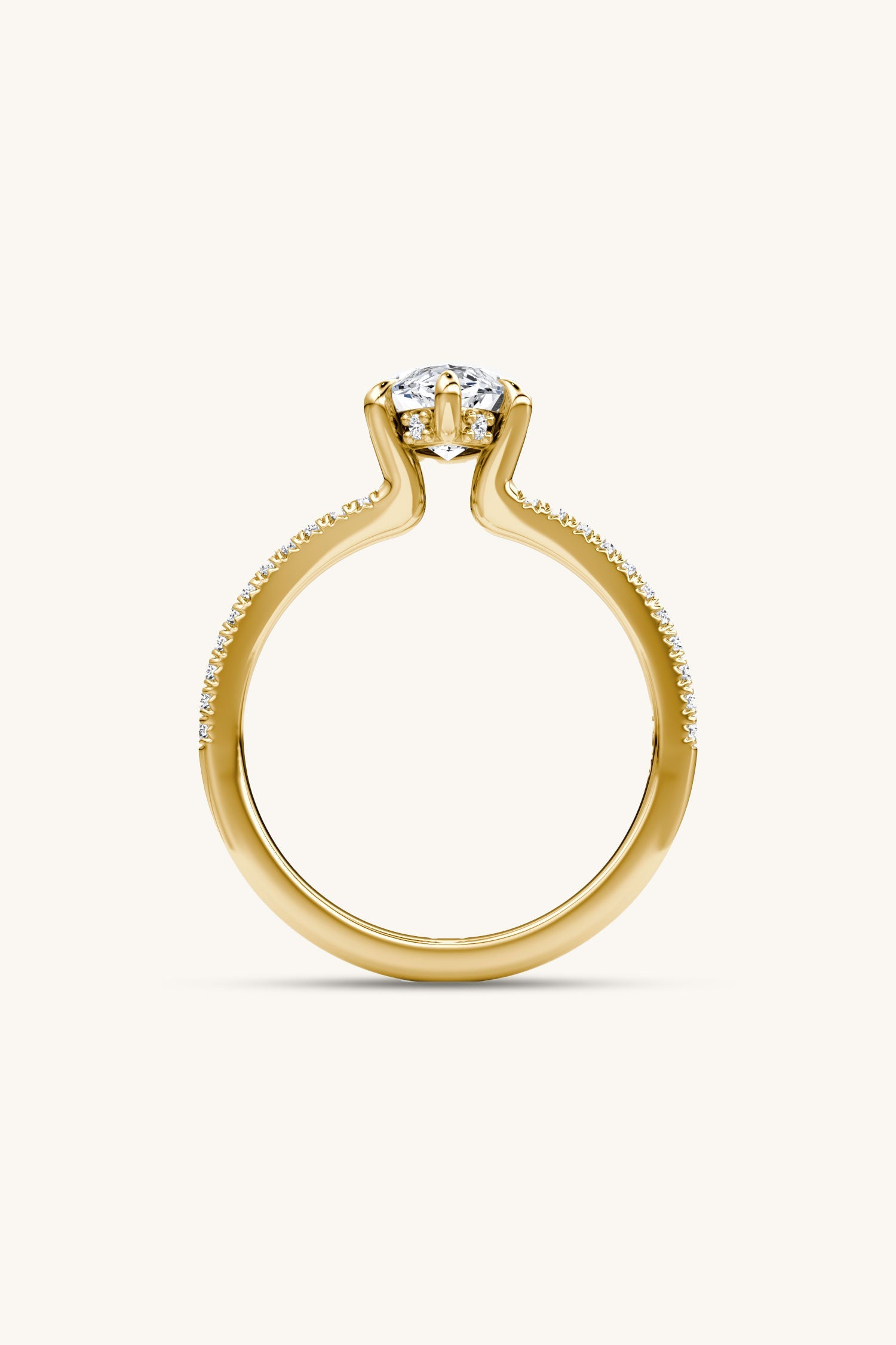 Dulce Halo Marquise Solitaire Pavé Ring