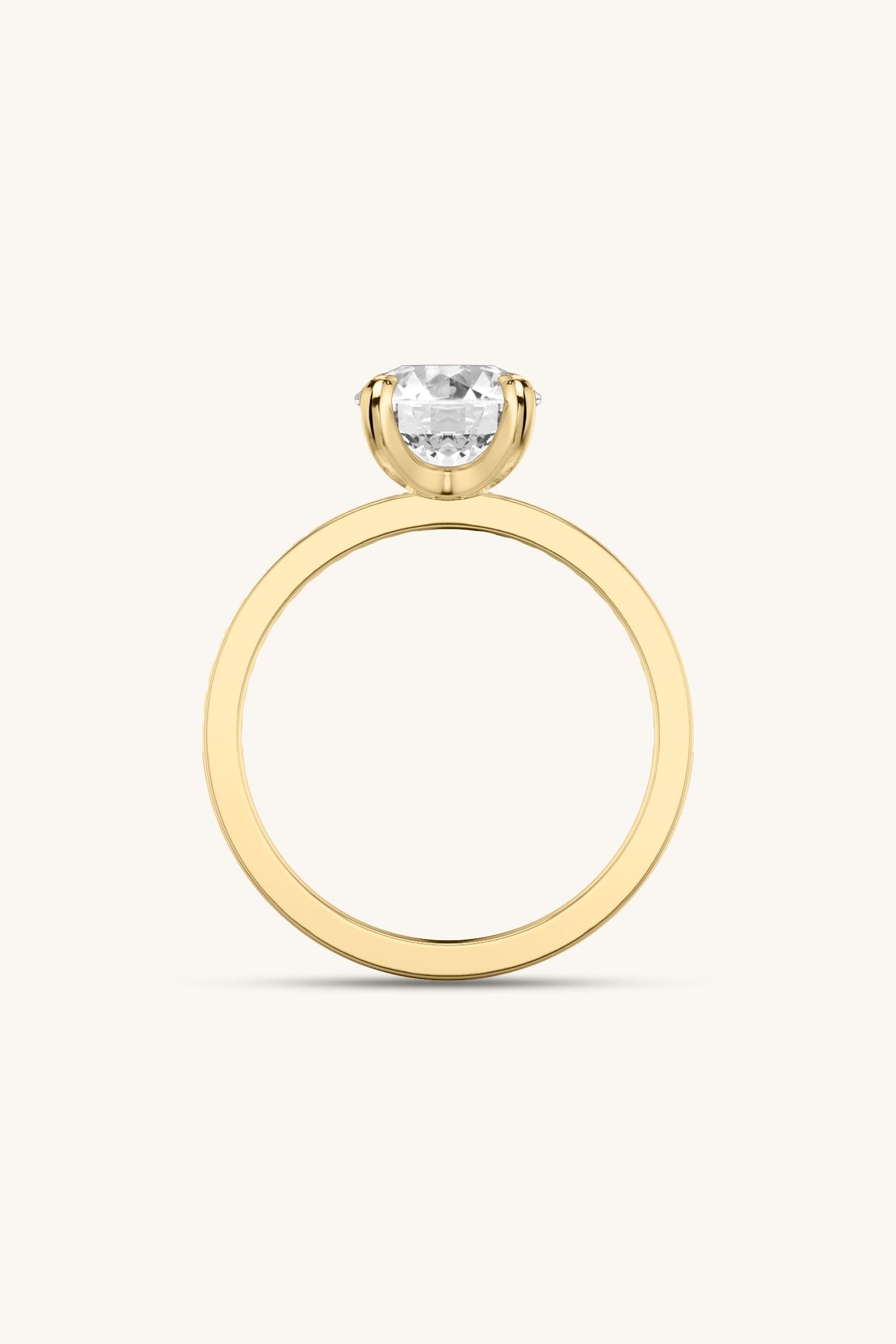 Sequinne Round Solitaire Pavé Band