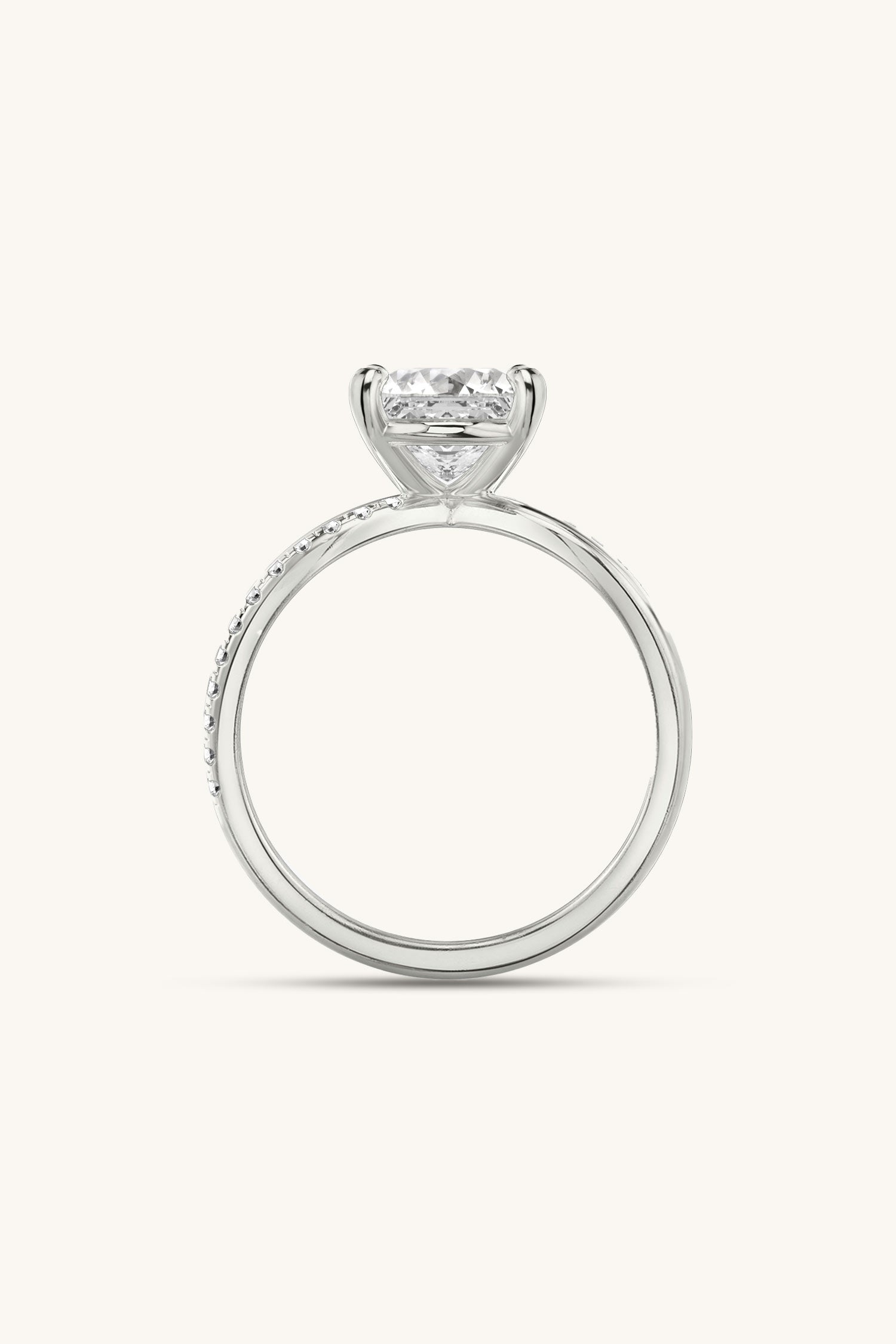 Luisa Princess Solitaire Pavé Ring